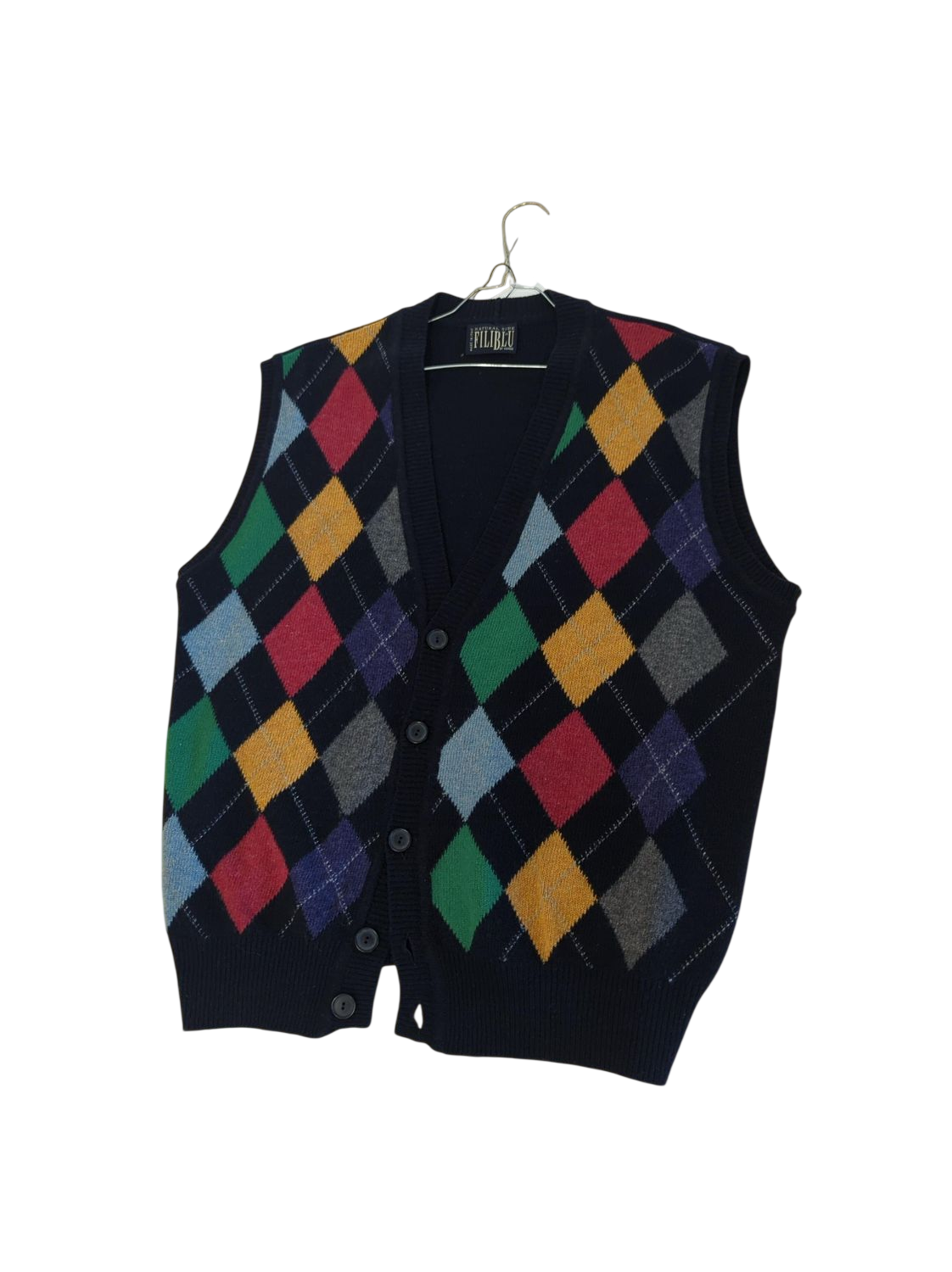 Vintage Fila BJ Argyle Pattern Wool Sweater Vest - Made in Italy