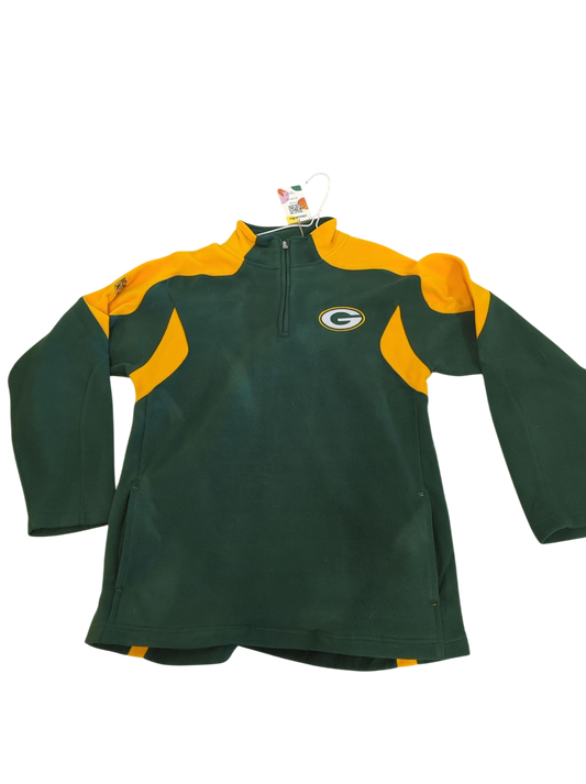 Green Bay Packers NFL Team Apparel Youth Quarter-Zip Fleece Pullover