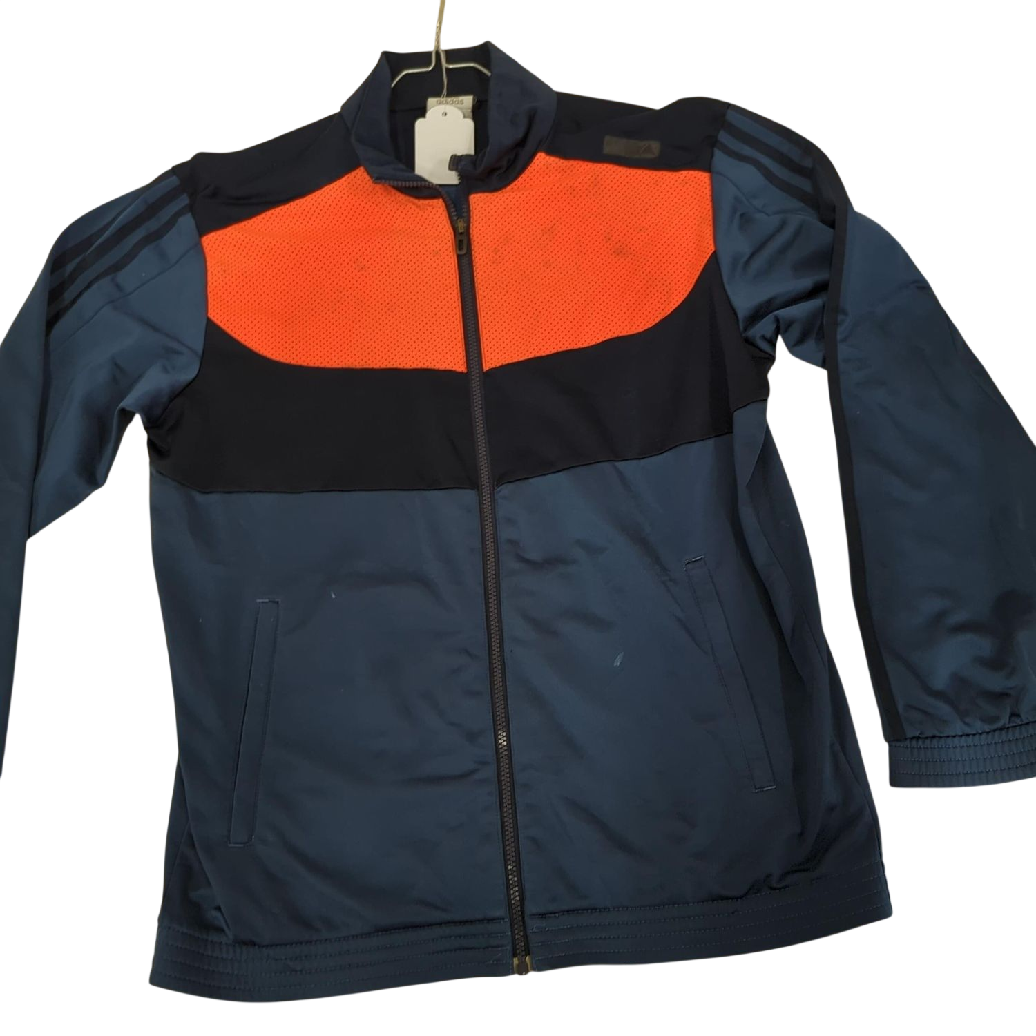 Adidas Men's Navy & Orange Track Jacket - Athletic Sportswear