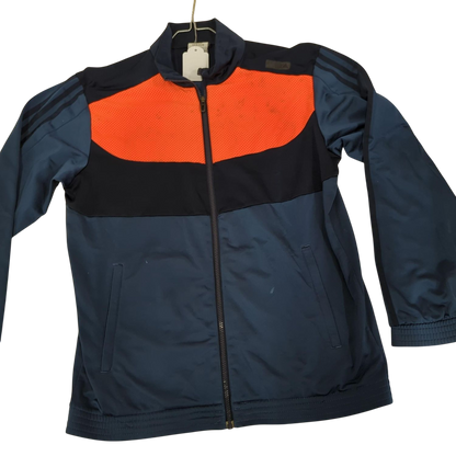 Adidas Men's Navy & Orange Track Jacket - Athletic Sportswear