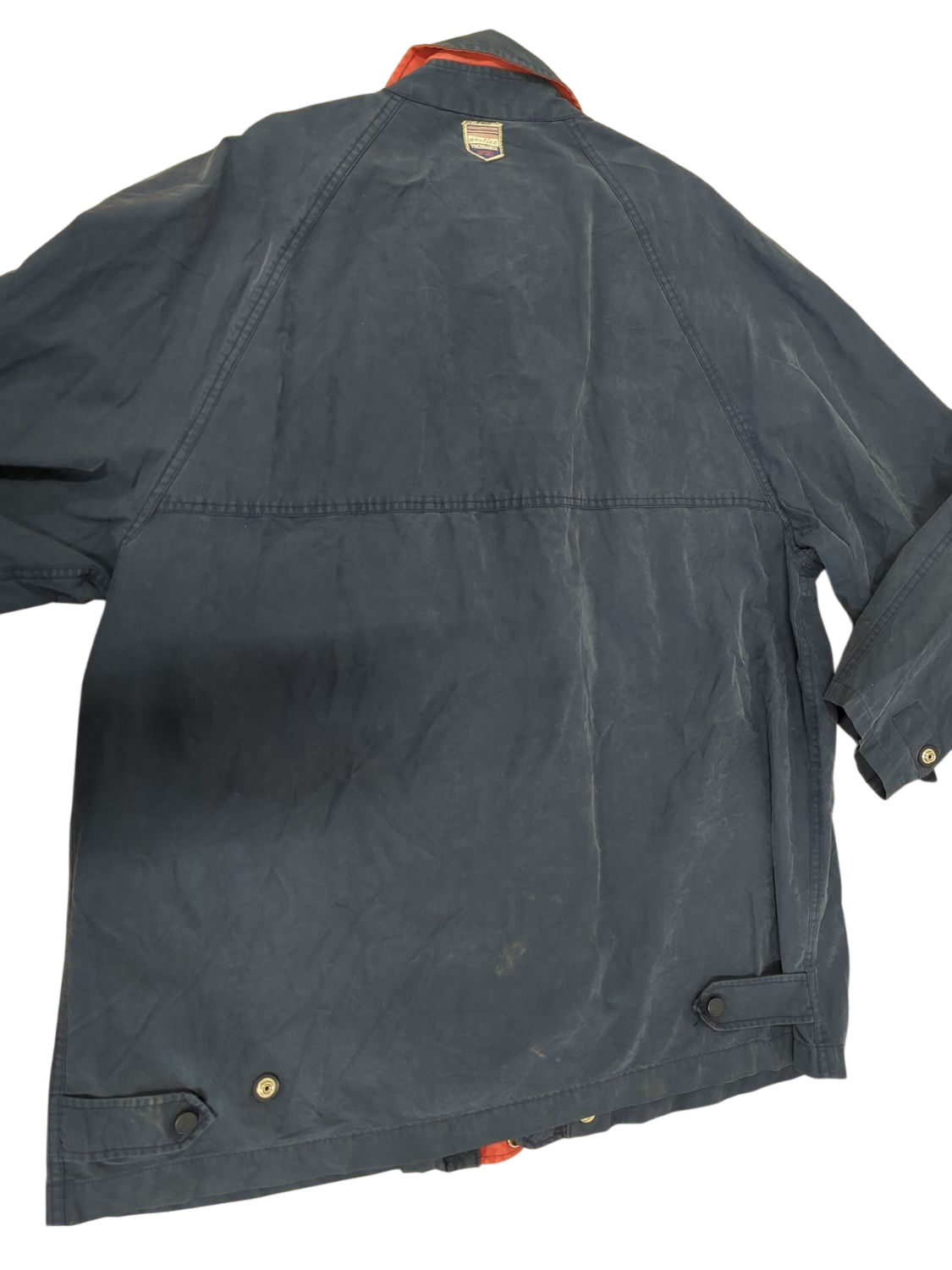 Trussardi Sport Navy Blue Windbreaker Jacket with Red Trim