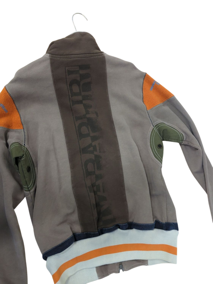 Napapijri Men's Zip-Up Jacket - Grey & Orange - Size M