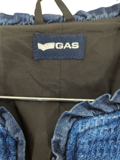 GAS Blue Denim Jacket - Textured Knit Design
