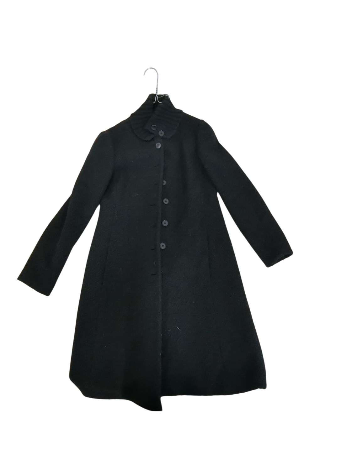 Emporio Armani Black Wool Coat - Size 44 - Made in Italy