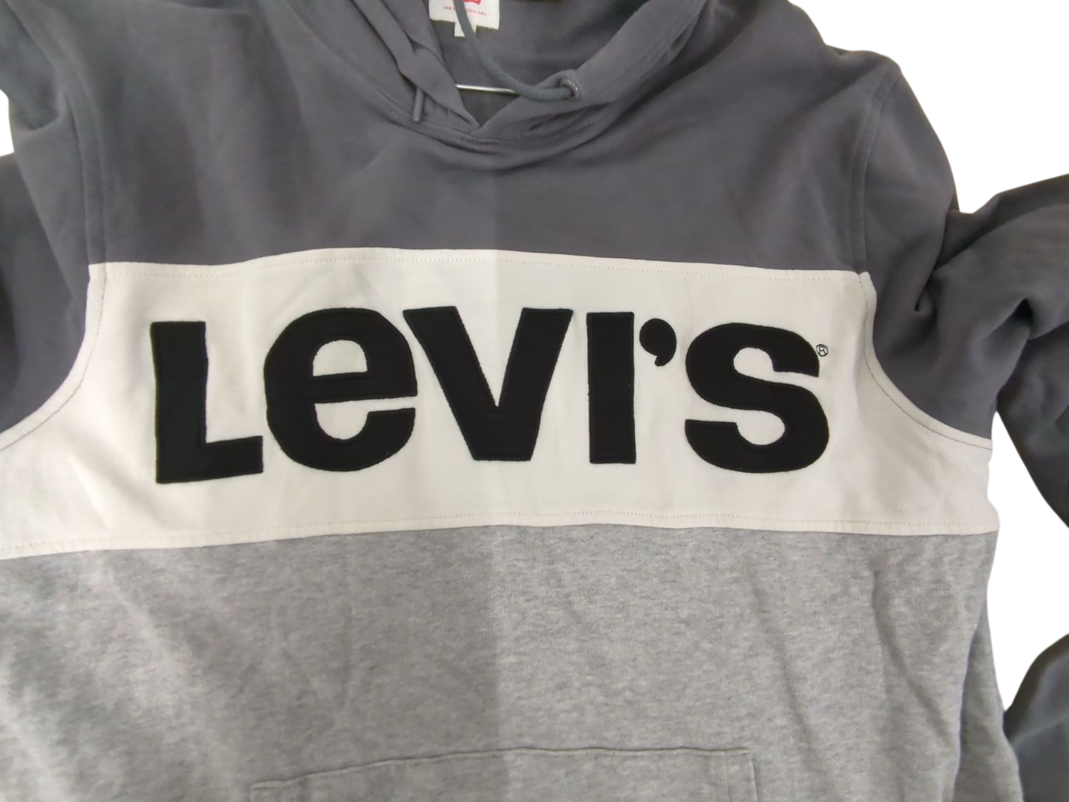 Levi's Colorblock Hoodie - Size M - Grey & White