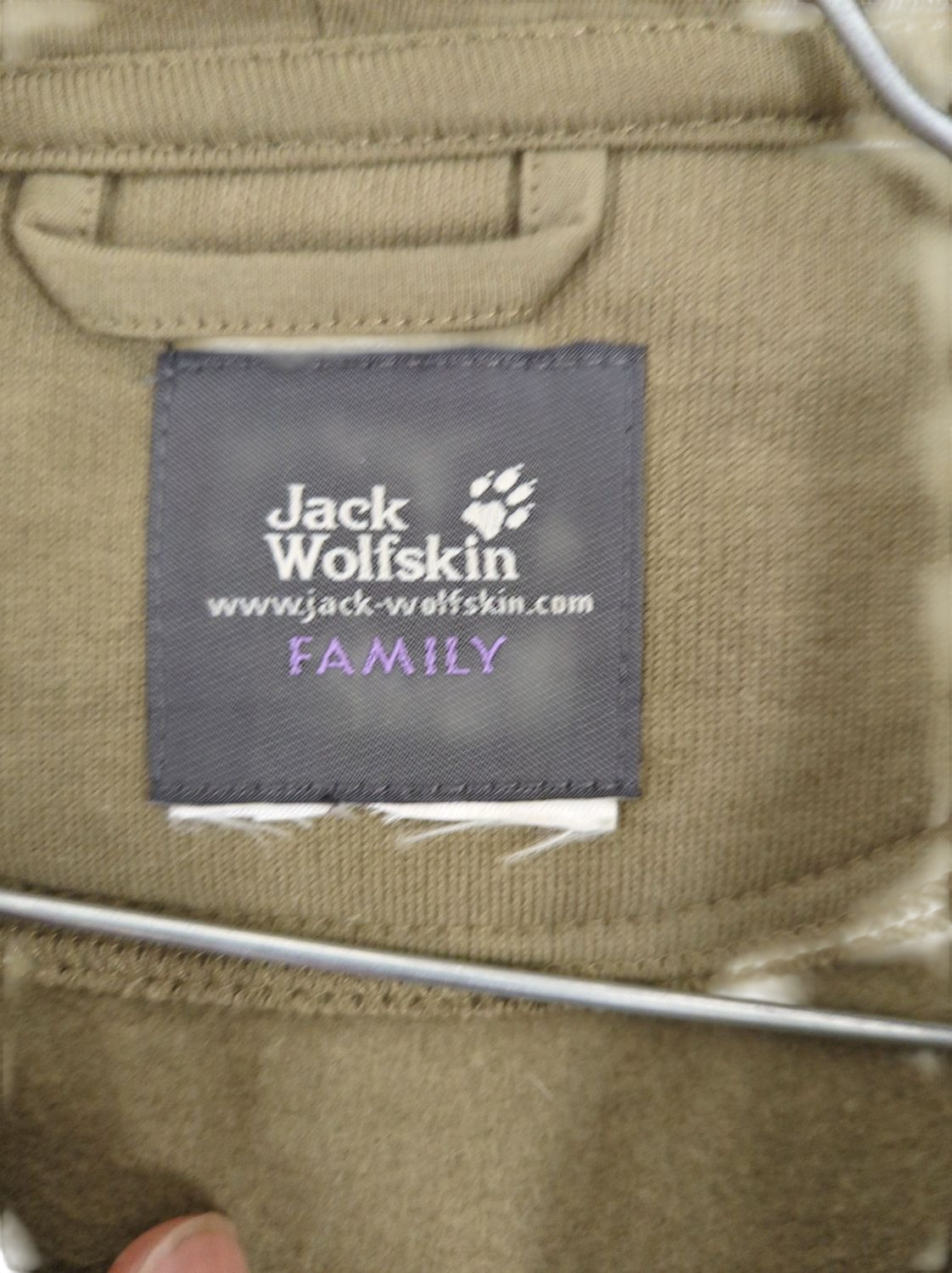 Jack Wolfskin Olive Green Windbreaker Jacket with Orange Paw Logo - Family Size