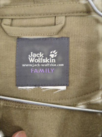Jack Wolfskin Olive Green Windbreaker Jacket with Orange Paw Logo - Family Size