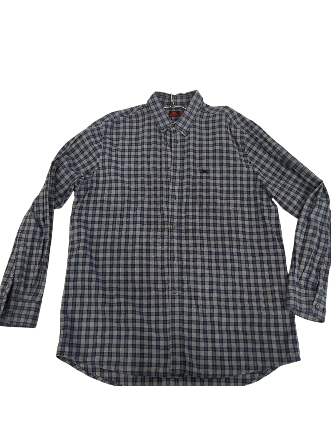Kappa Blue & Grey Checkered Button-Down Shirt - Size XXL