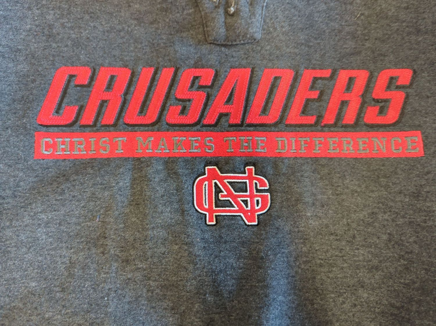 Crusaders Grey Hoodie with Red Logo - Size M