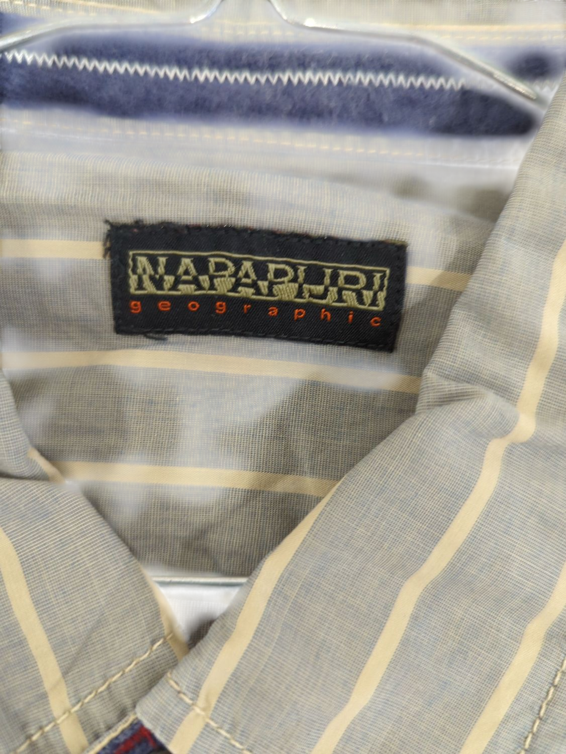 Napapijri Antarctic Expedition Blue Striped Button-Down Shirt
