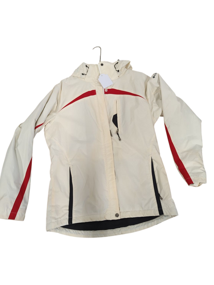 Columbia Sportswear White Windbreaker Jacket with Red Accents - Size M