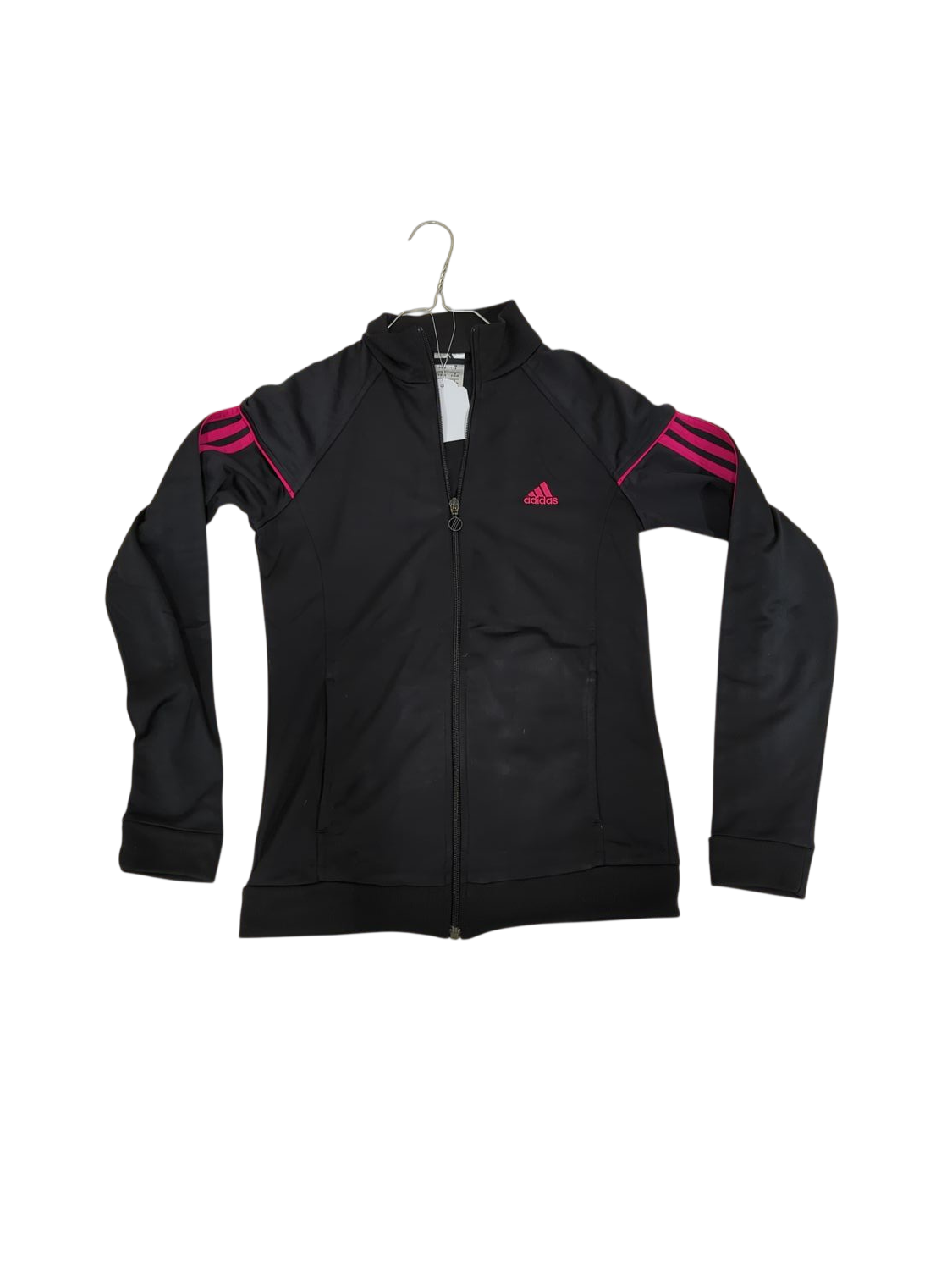 Adidas Black Track Jacket with Pink Details - Women's Size Small