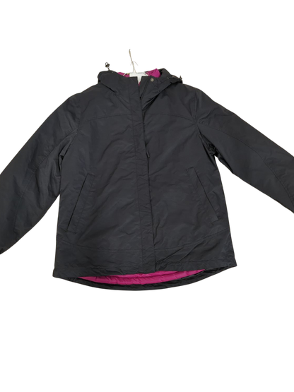 Quechua Black Windbreaker Jacket with Pink Lining - Size M