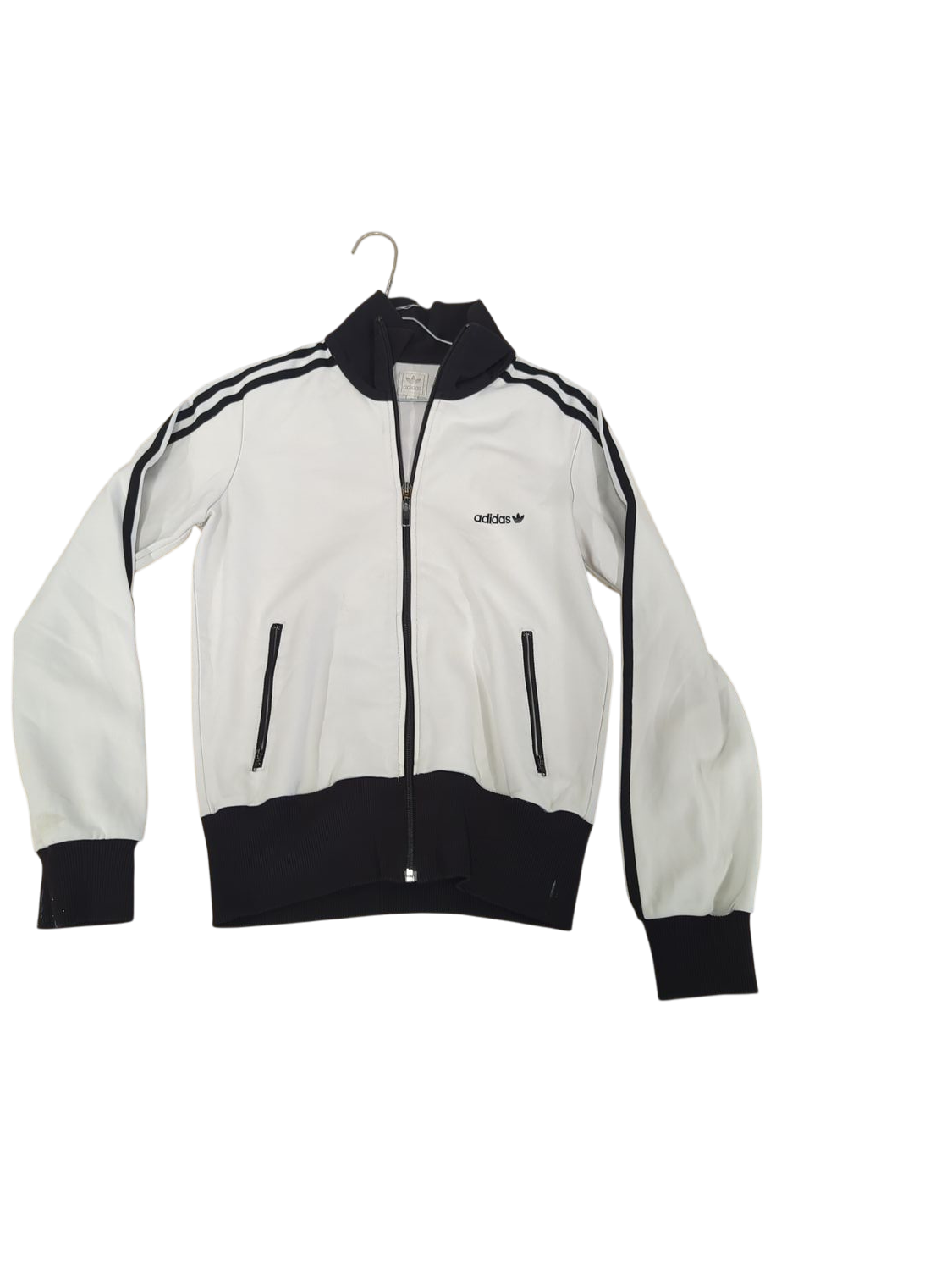 Adidas White & Black Track Jacket - Size 38