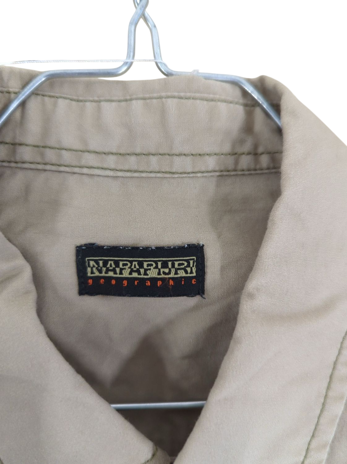 Napapijri Geographic Short Sleeve Button-Down Shirt - Beige