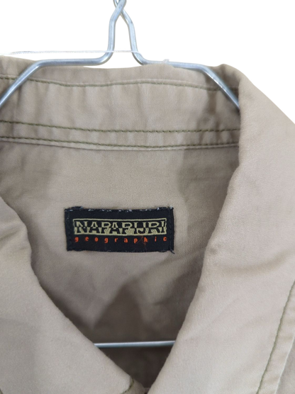 Napapijri Geographic Short Sleeve Button-Down Shirt - Beige