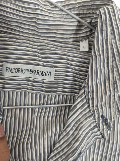Emporio Armani Striped Button-Down Shirt - Size L