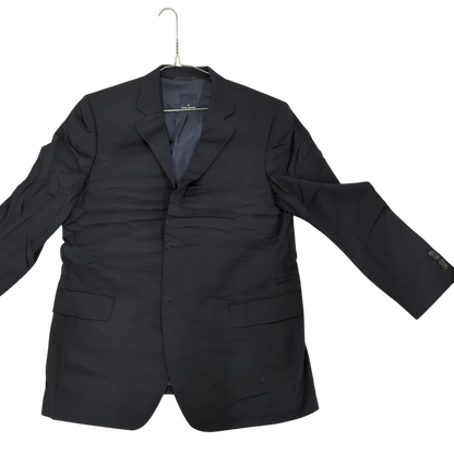 Daniel Hechter Black Wool Suit - Size 48S - Lanificio Di Tollegno Fabric