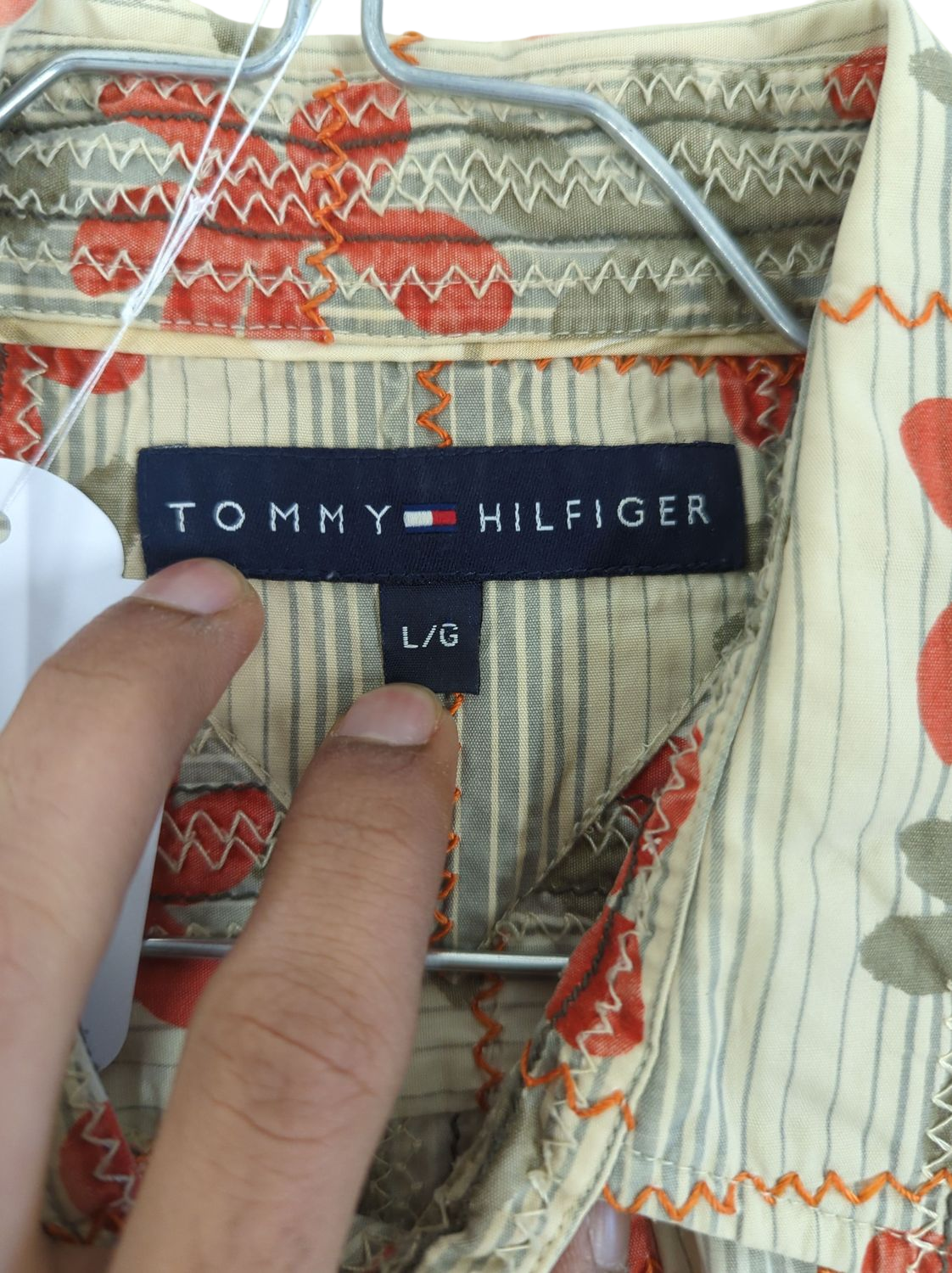 Tommy Hilfiger Floral Pattern Button-Down Shirt - Size L/G