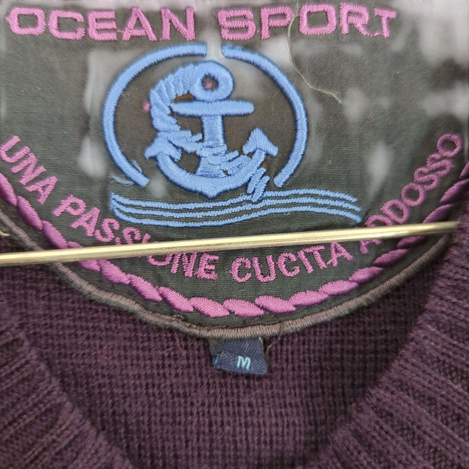 Ocean Sport Navy/Purple Crew Neck Sweater - Size M