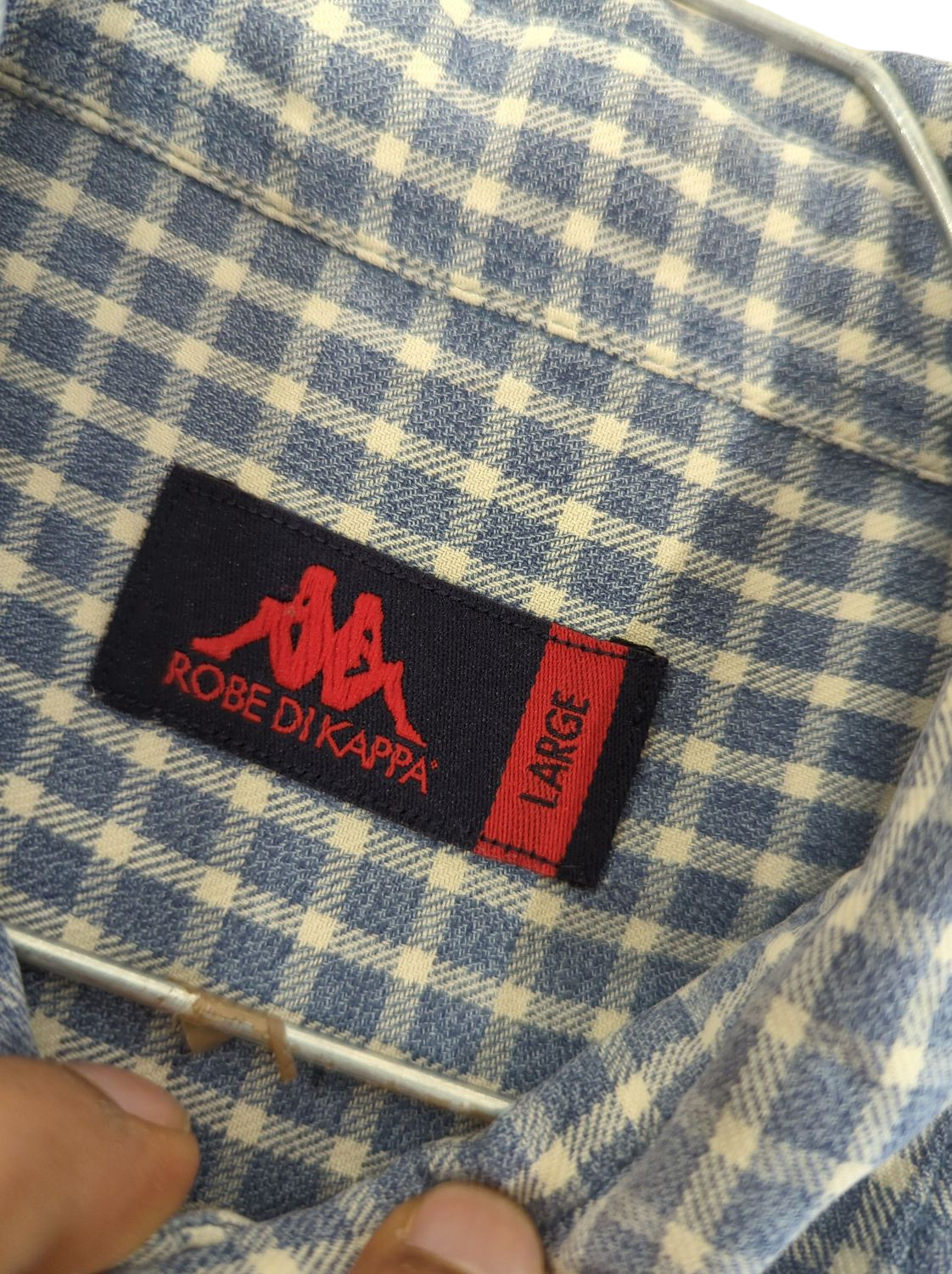 Kappa Robe di Kappa Blue Checkered Button-Down Shirt - Size Large