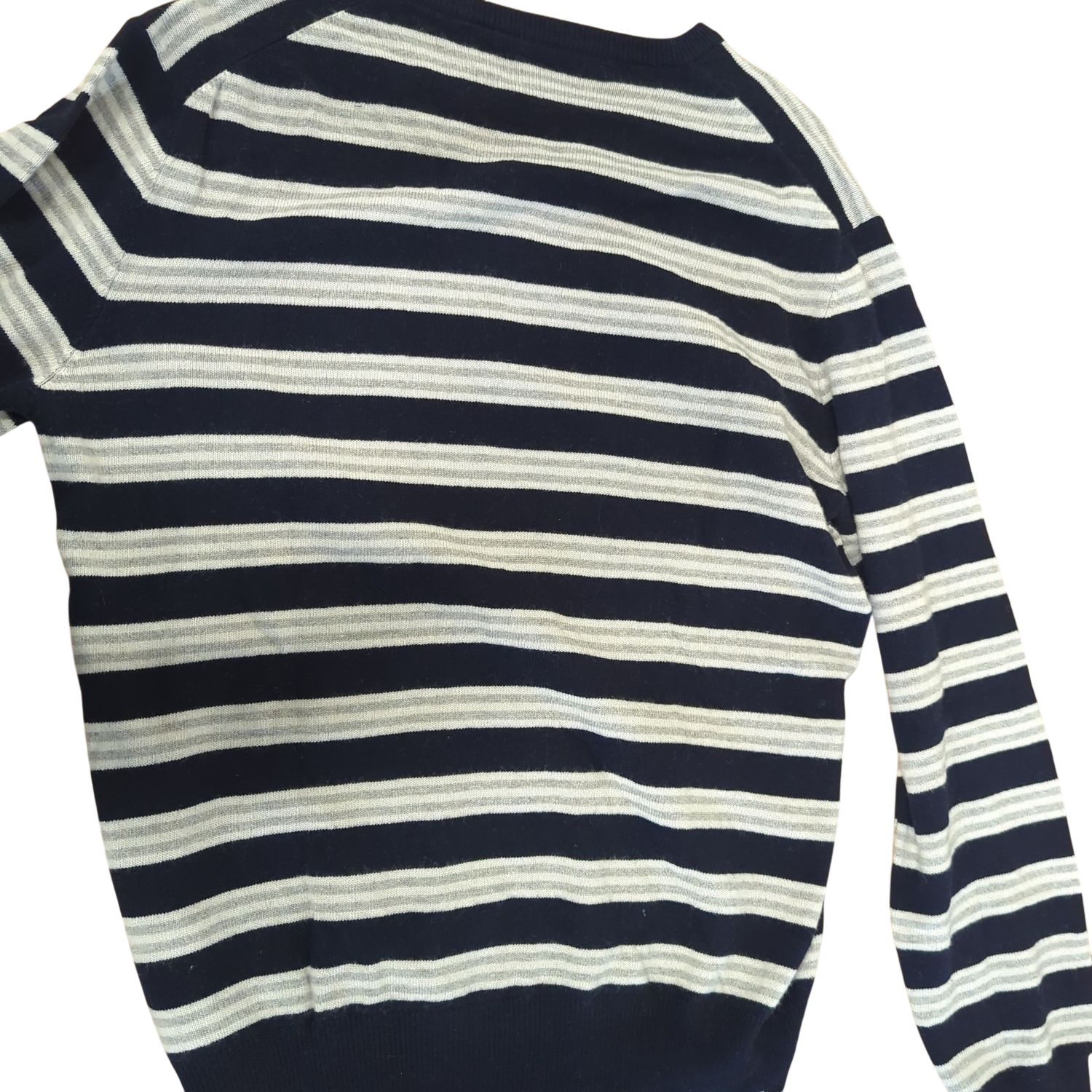 Ungaro Knitwear Navy Striped Sweater - Long Sleeve Crew Neck