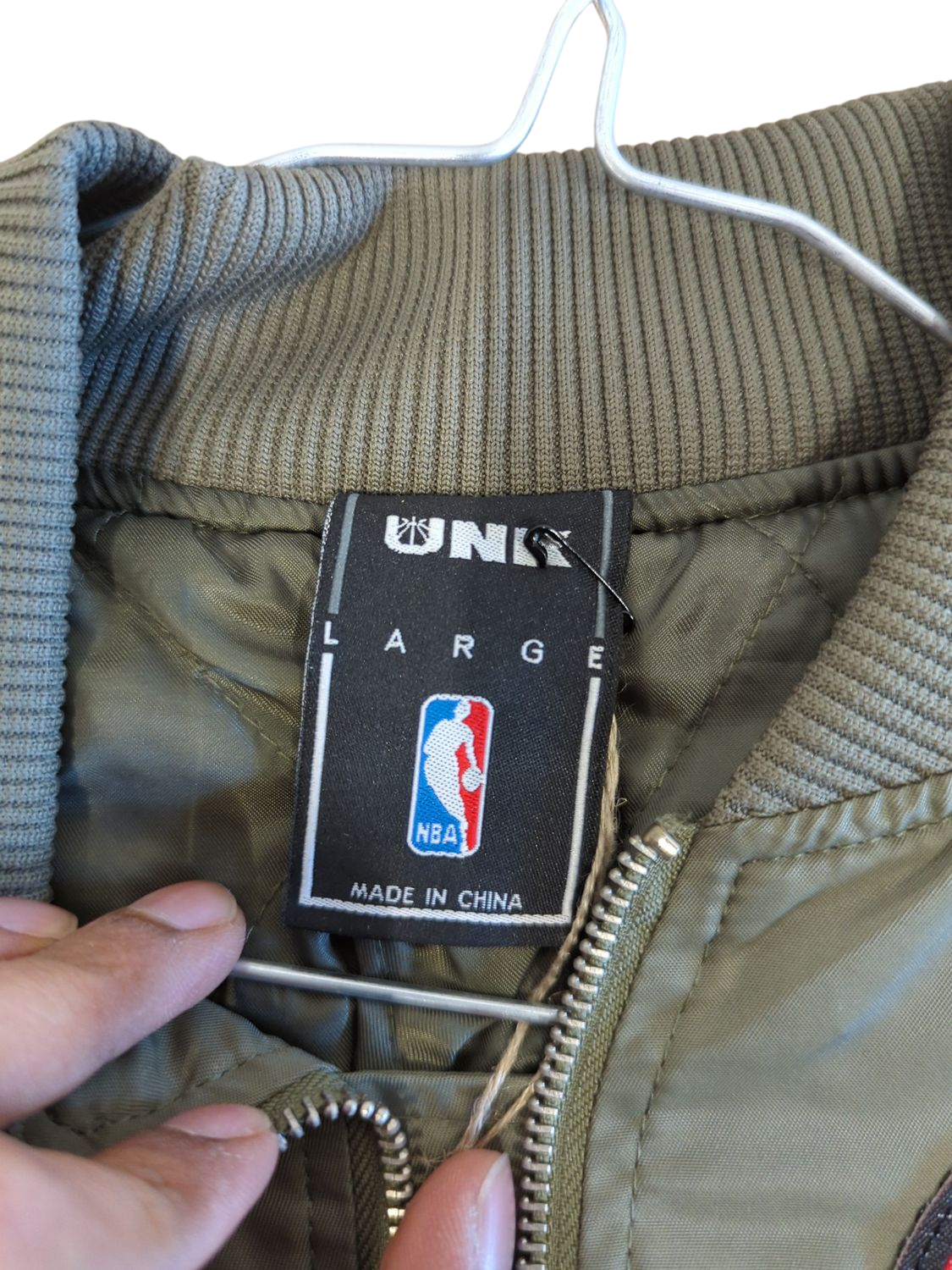 NBA Chicago Bulls Bomber Jacket - Olive Green - Size Large