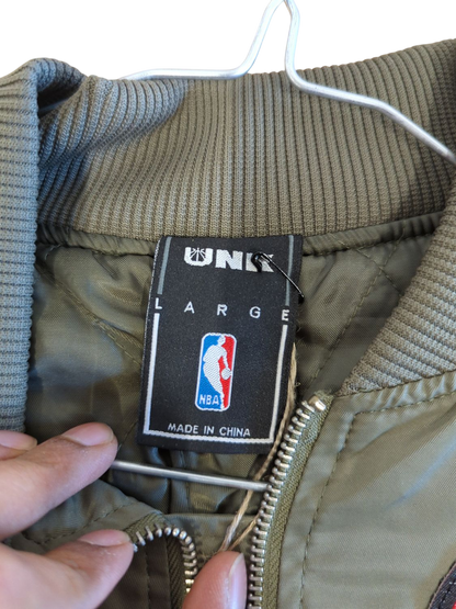 NBA Chicago Bulls Bomber Jacket - Olive Green - Size Large