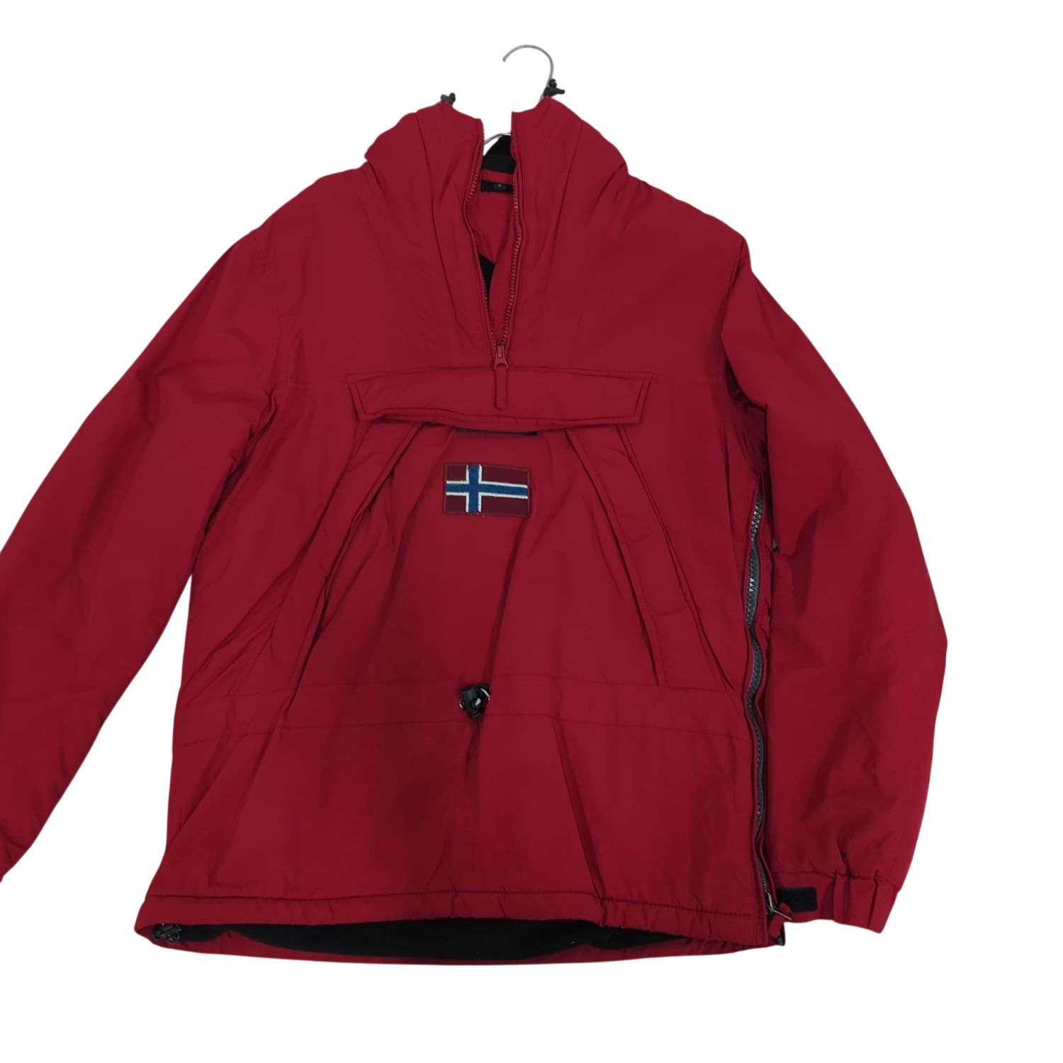 Norwegian Red Parka Jacket with Flag Emblem