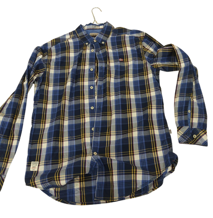 Napapijri Blue Plaid Button-Down Shirt - Regular Fit