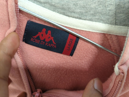 Kappa Pink Zip-Up Hoodie with Gray Interior