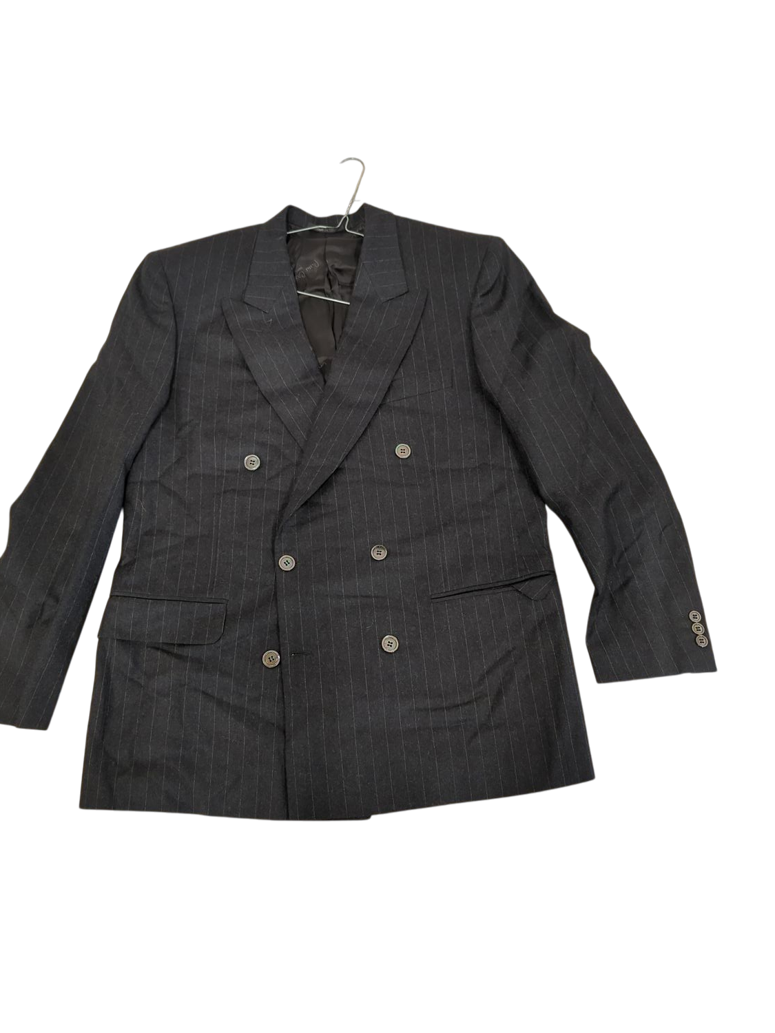 Pierre Cardin Black Pinstriped Double-Breasted Blazer