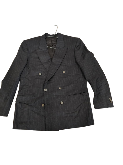 Pierre Cardin Black Pinstriped Double-Breasted Blazer