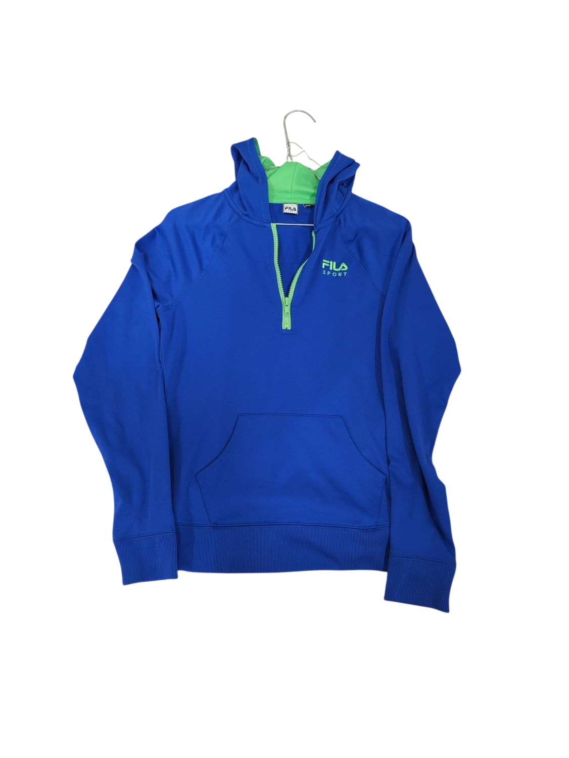 FILA Sport Royal Blue Track Jacket with Green Accents - Size XL