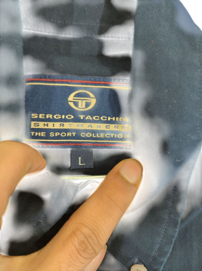 Sergio Tacchini Navy Button-Down Shirt - Size L