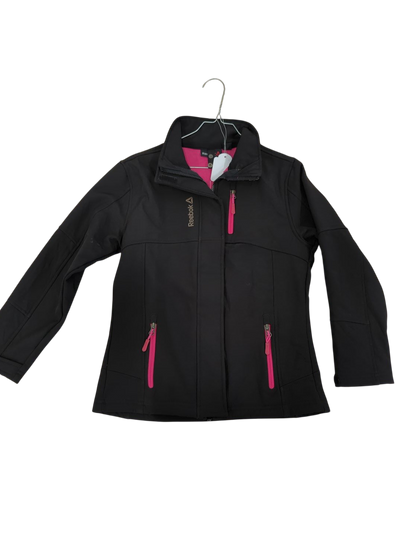 Reebok Black Windbreaker Jacket with Pink Accents - Women's Size M