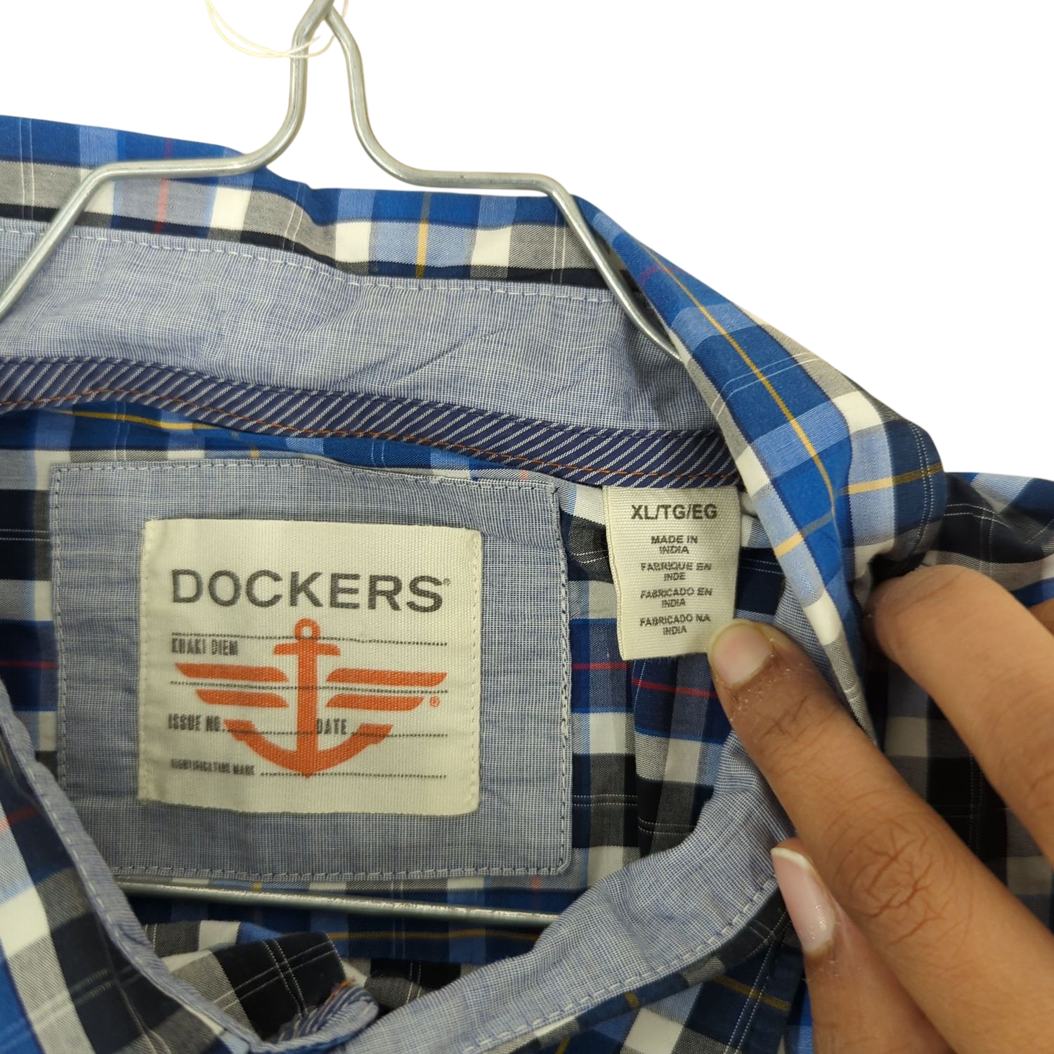 Dockers Blue Plaid Button-Down Shirt - Size XL