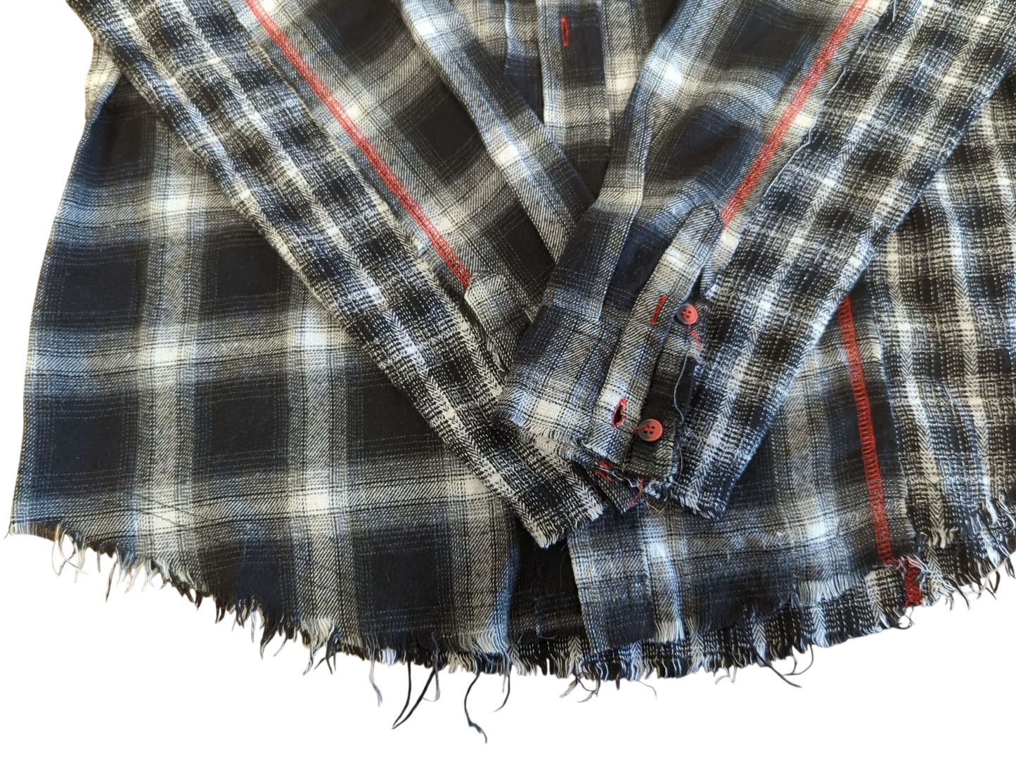 Rock Rebel Plaid Flannel Shirt with Original Sinners Patch - Size L