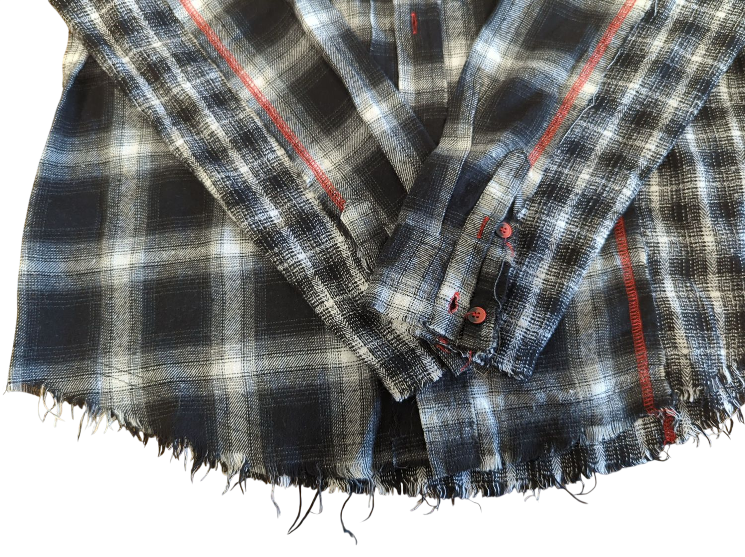 Rock Rebel Plaid Flannel Shirt with Original Sinners Patch - Size L