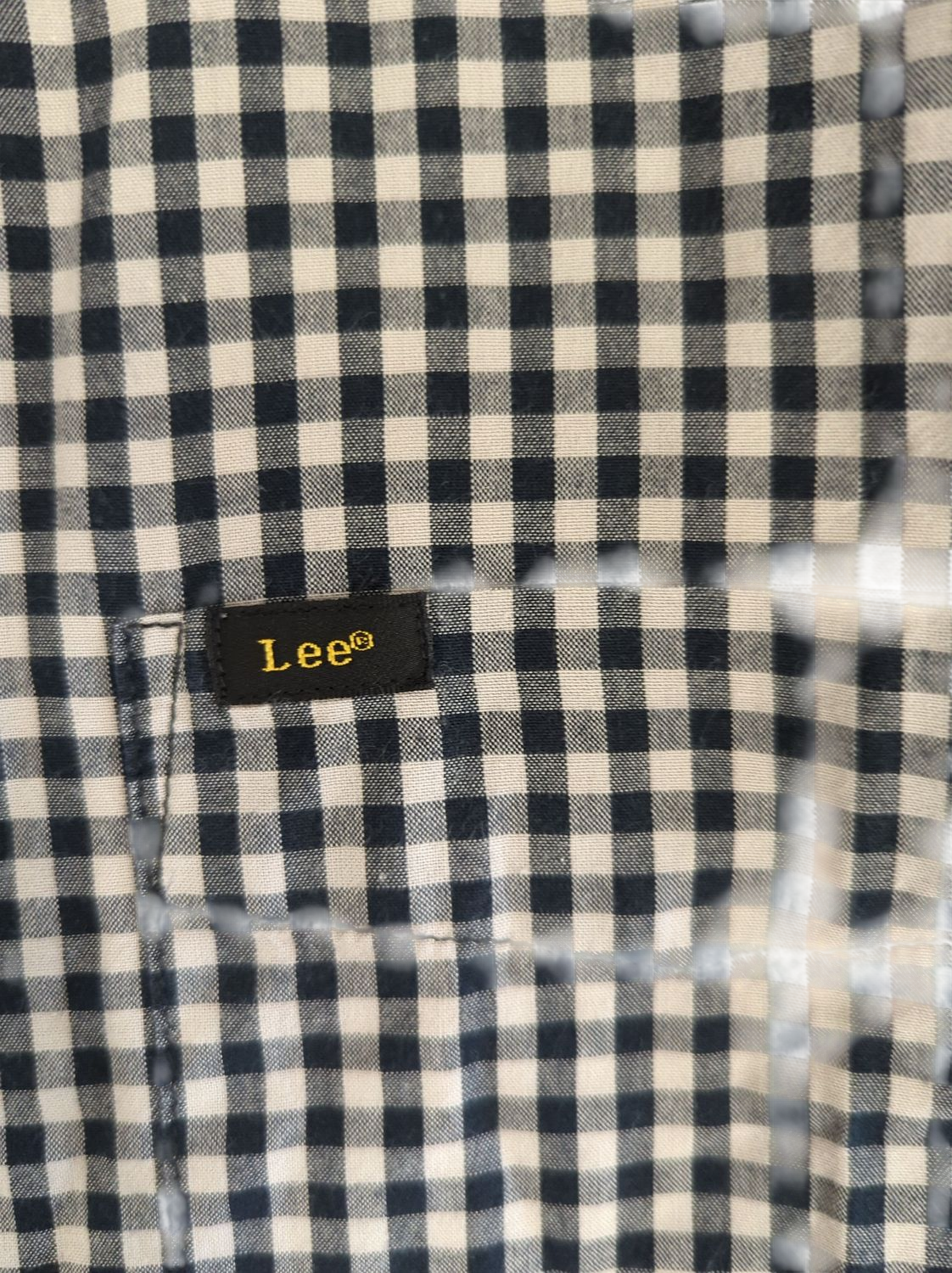 Lee Navy & White Checkered Button-Down Shirt - Size L