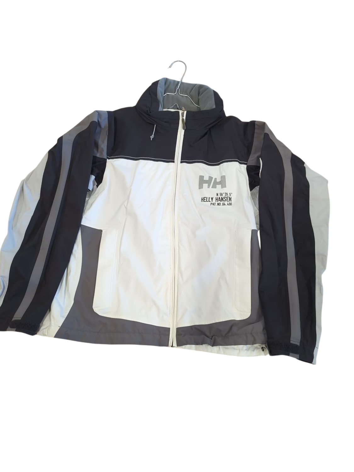 Helly Hansen Windbreaker Jacket - Size M/M - White/Black/Grey