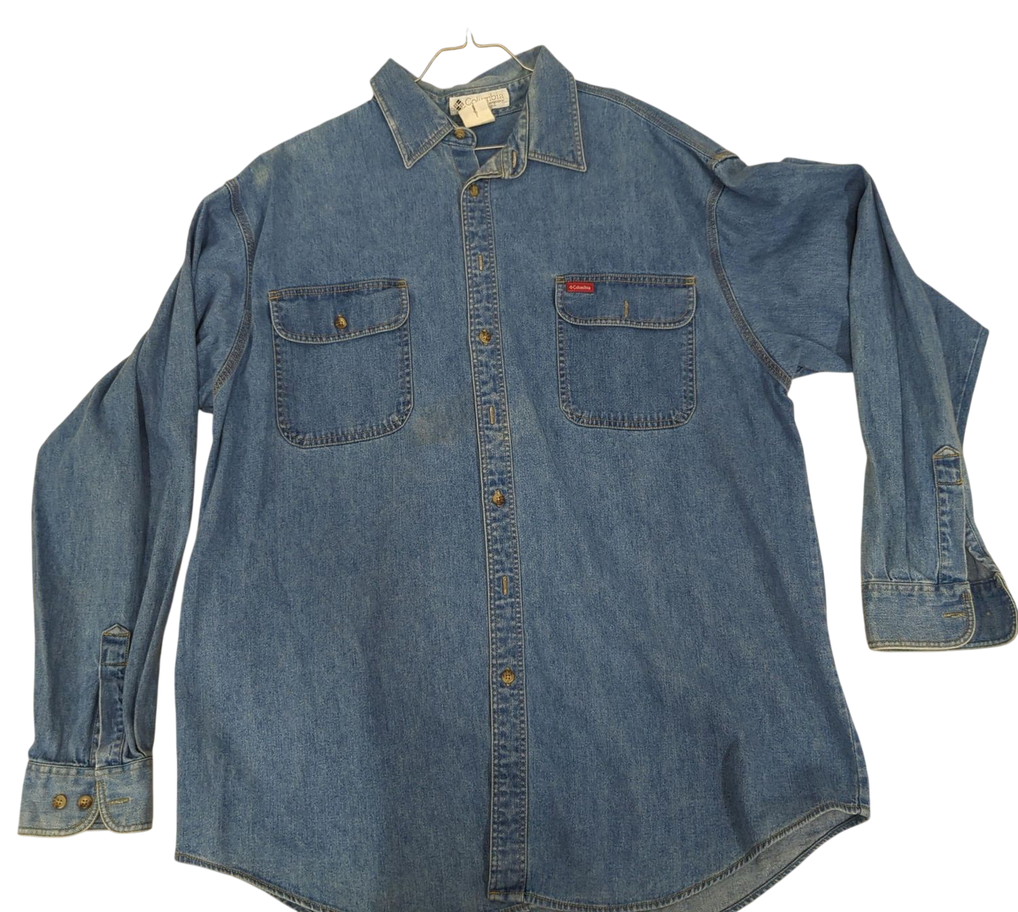 Columbia Denim Button-Down Shirt - Men's Size L
