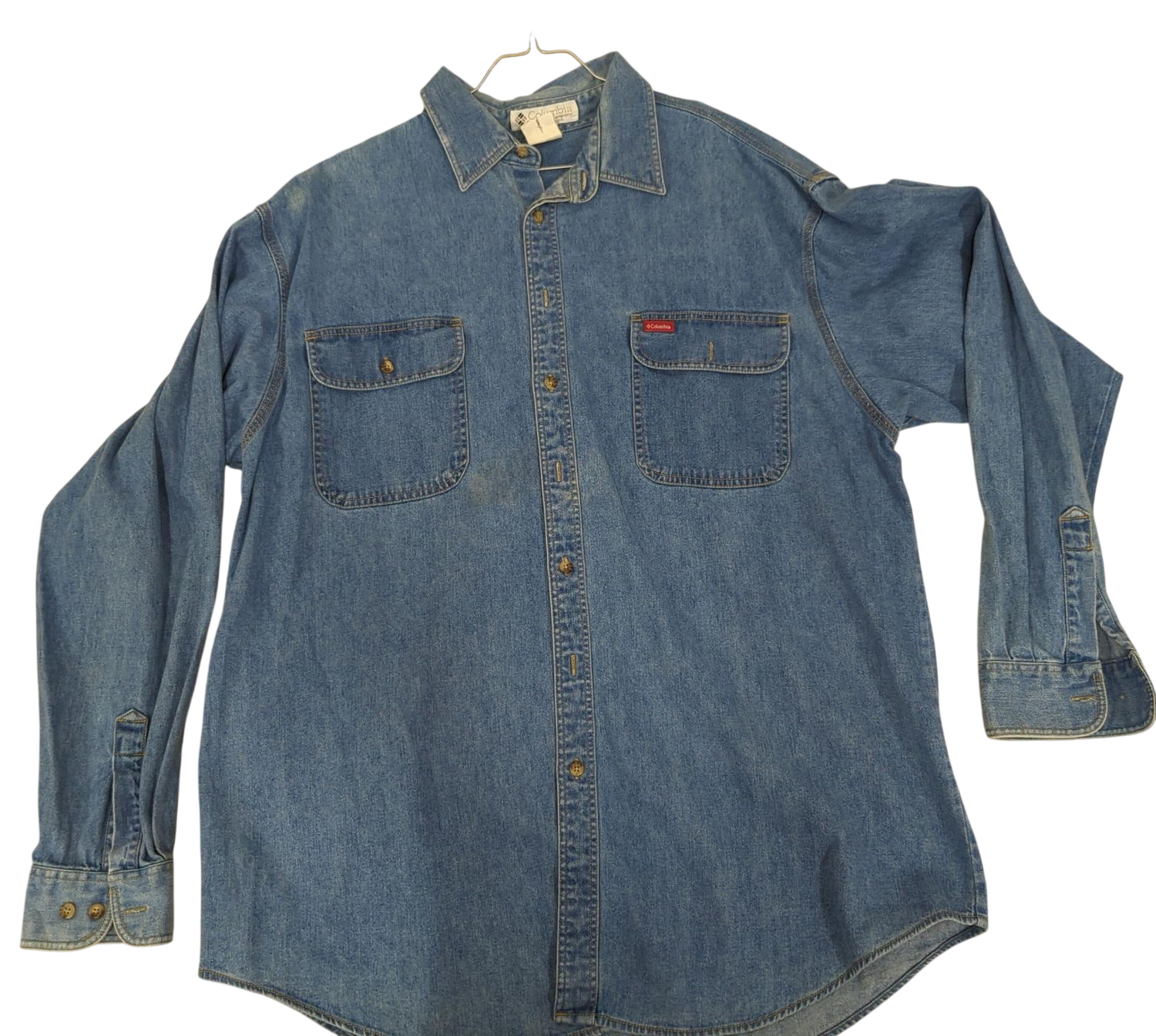 Columbia Denim Button-Down Shirt - Men's Size L