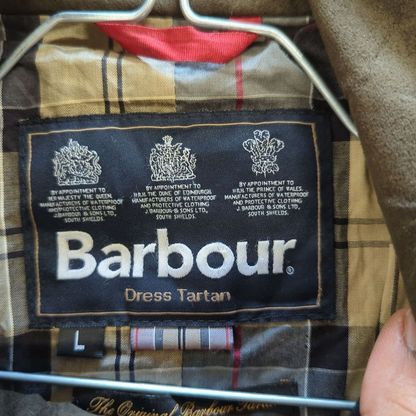 Barbour Navy Windbreaker Jacket with Classic Tartan Lining
