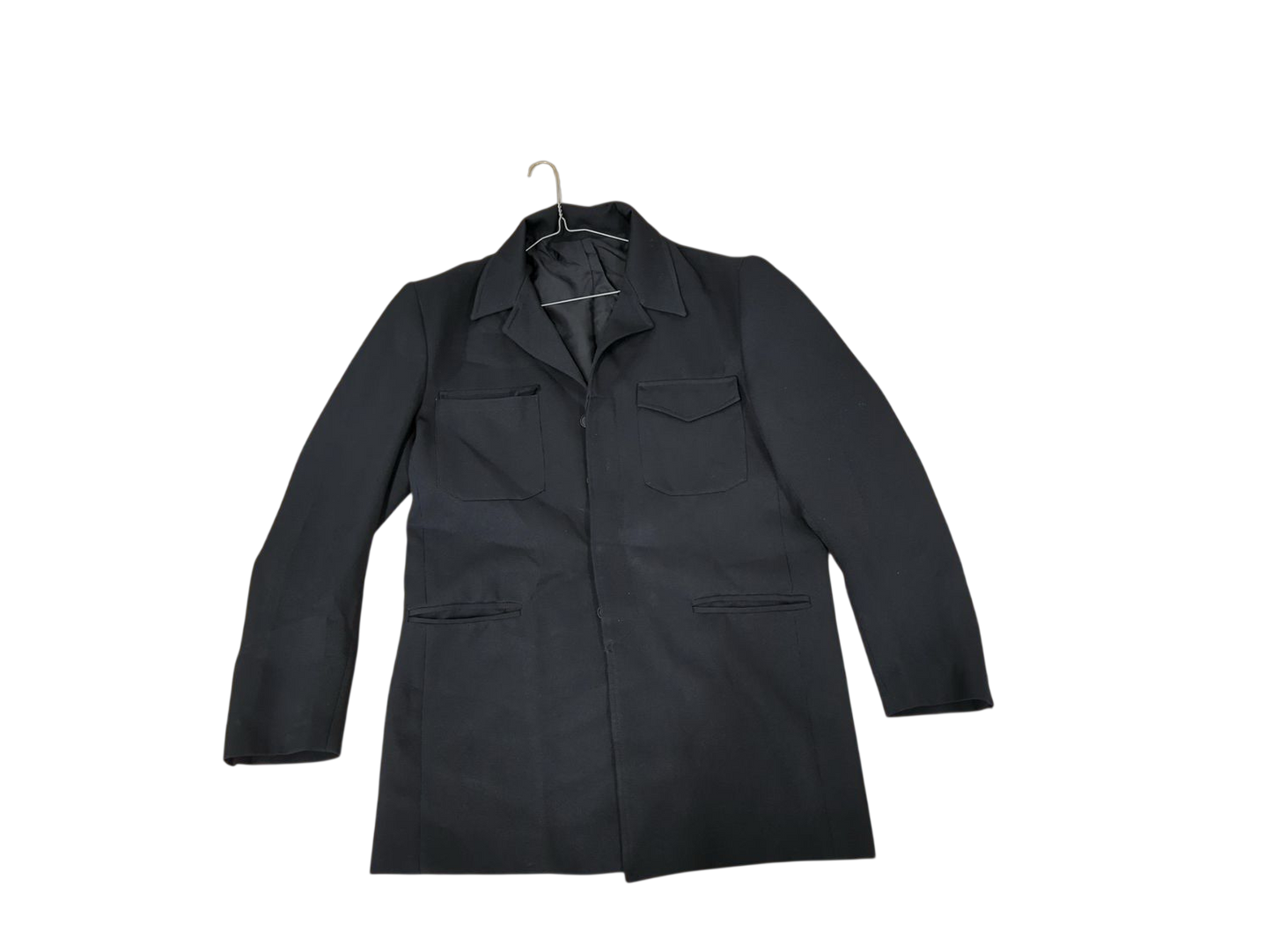Ettore Pancaldi Black Wool Blend Coat - Size 52