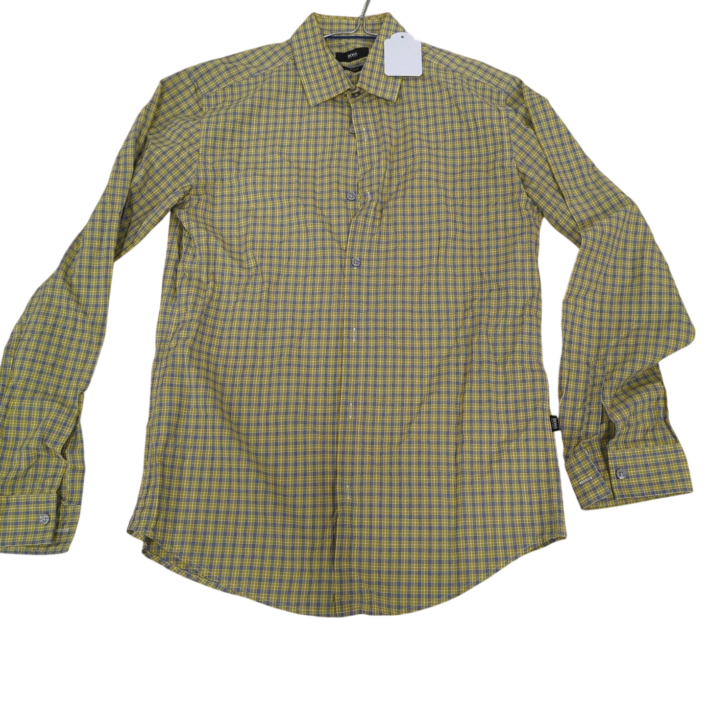 BOSS Hugo Boss Yellow Plaid Button-Down Shirt - Slim Fit