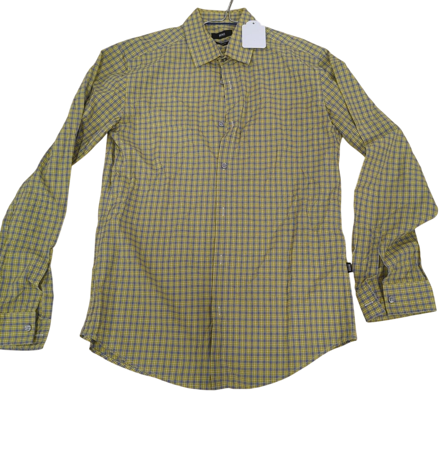 BOSS Hugo Boss Yellow Plaid Button-Down Shirt - Slim Fit