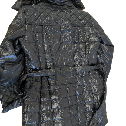 Trussardi Black Quilted Parka Jacket - Size 46
