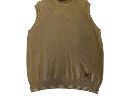 GAS Men's Beige Sleeveless Sweater Vest - Size L