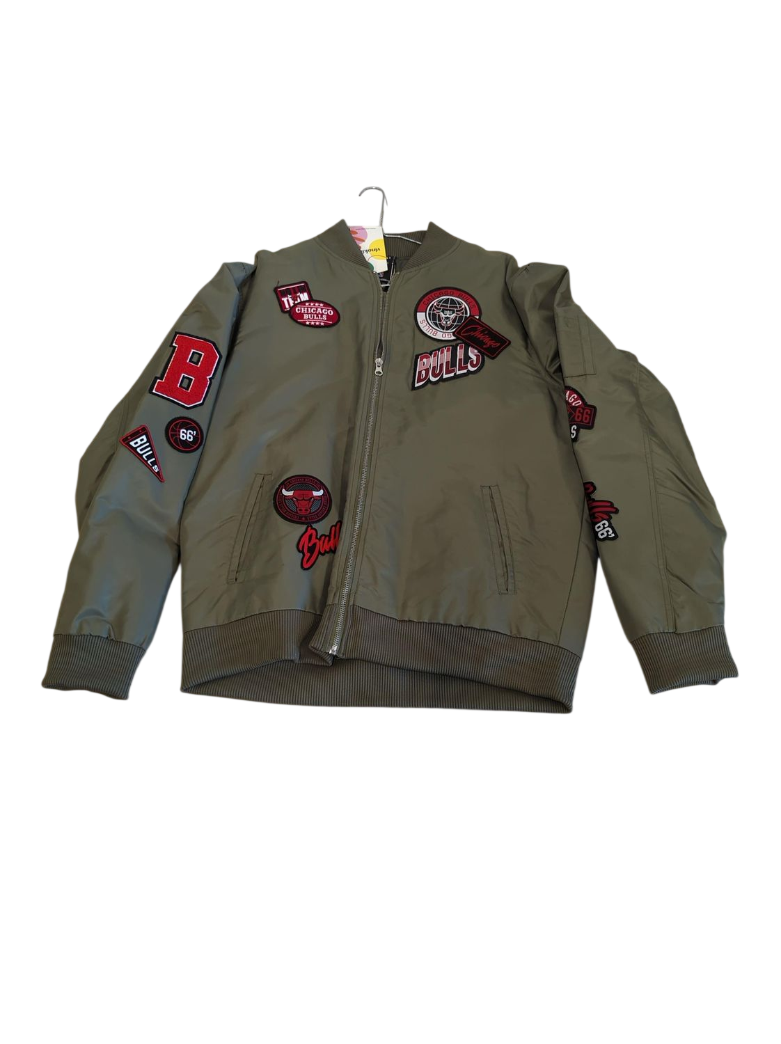 NBA Chicago Bulls Bomber Jacket - Olive Green - Size Large